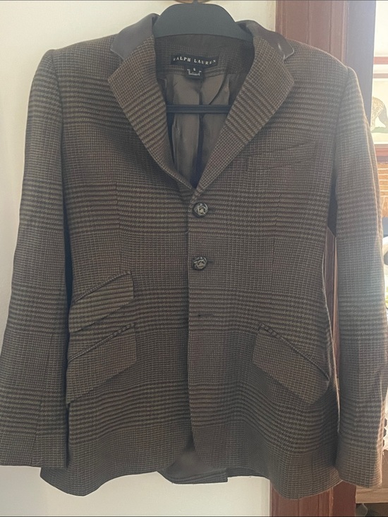 Ralph Lauren Jackets & Blazers - Vintage Ralph Lauren Black Label Brown Glen Plaid Sport Coat with leather collar